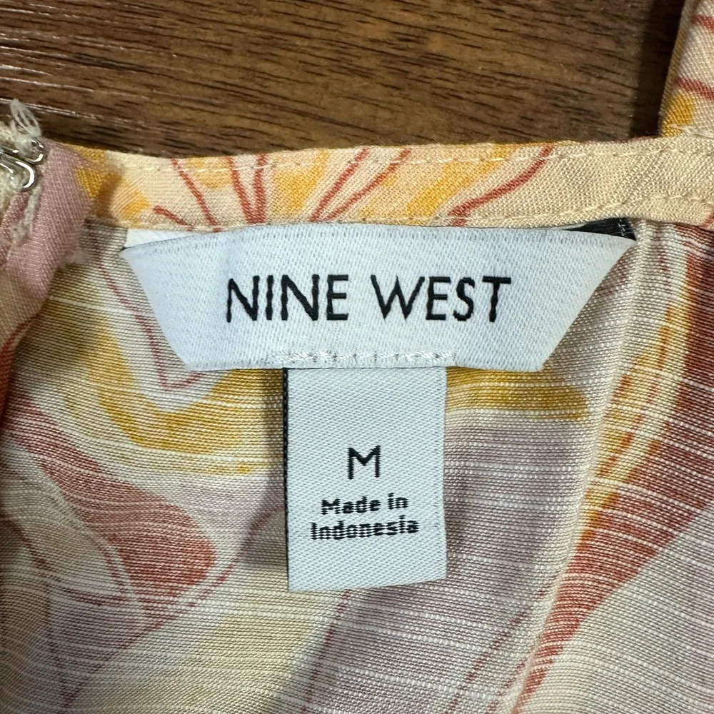 Nine West Yellow and Pink Floral Midi Dress - Picture 3 of 3